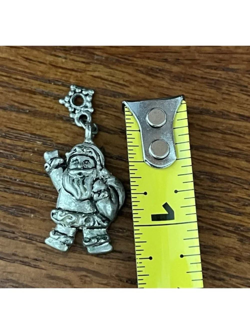 8 Antiqued Pewter Christmas Charm Figure Set Craft Decorate Gift 1 Inch Santa +